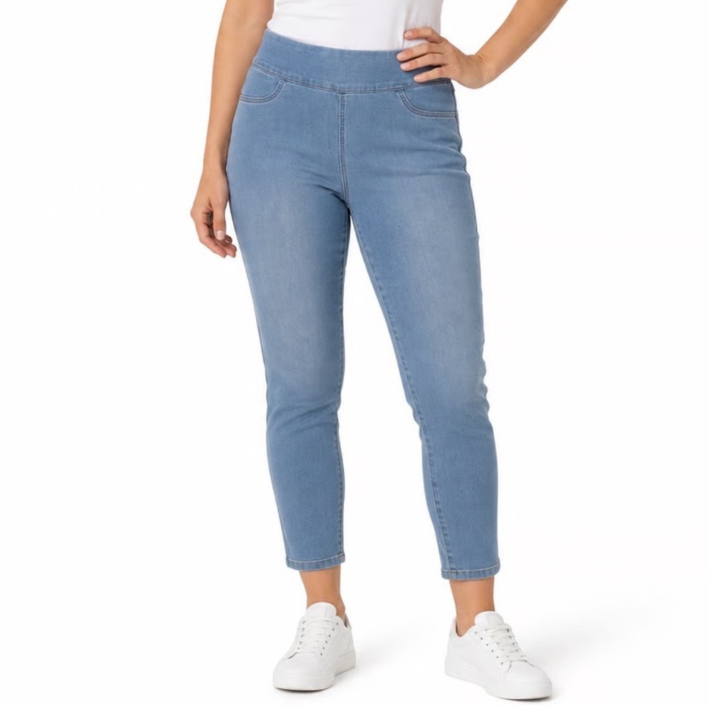 Style & Co Denim Jeggings Light Wash Blue Pull On Stretch Jeans Petite Large PL